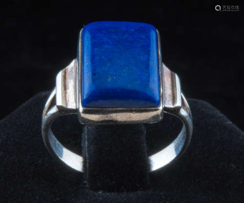 Vintage lapis sterling silver ring