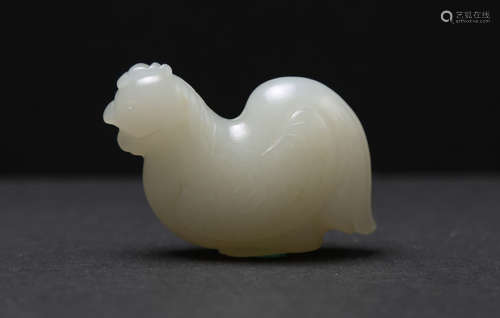 Hetian jade carving of rooster