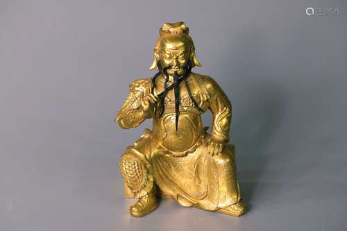 A chinese gilding bronze buddha statue