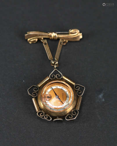 Meridian brooch watch