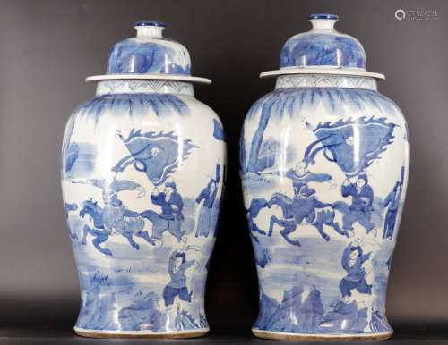 A Pair of General Jar with Lid Qing Dynasty
