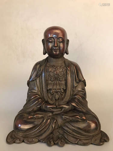 A BRONZE CARVED BUDDHA FIGURE WITH YONGLE MARK