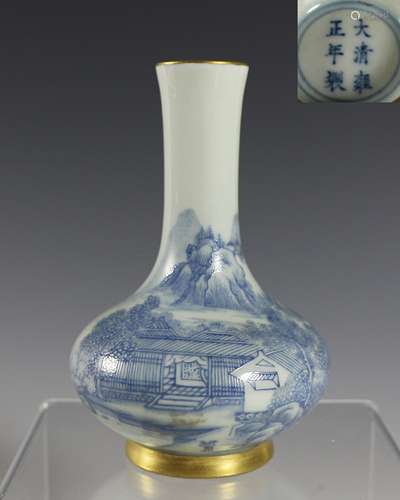 DAQING YONGZHENG NIANZHI MARK BLUE & WHITE VASE