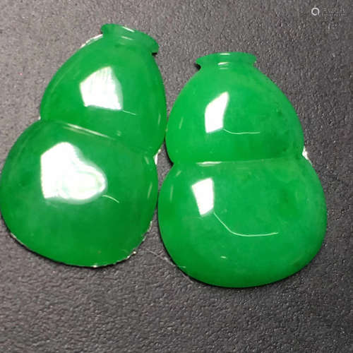 PAIR NATURAL JADEITE PENDANT