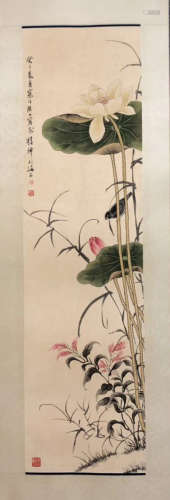 HAND SCROLL WATERCOLOR PAINTING OF JIANGHANDING SIGN