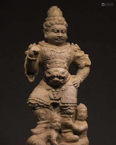 A HANBAI JADE CARVED FIGURE