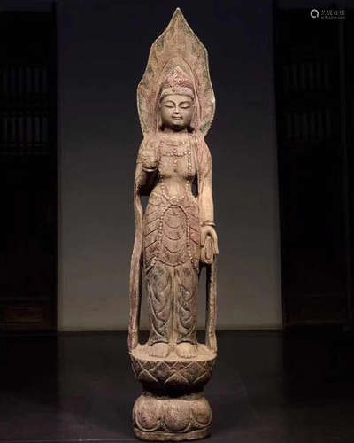 A HANBAI JADE CARVED BUDDHA FIGURE