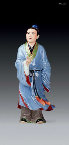 五十年代 粉彩韓湘子雕塑“曾龍升造”