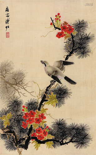 溥佐（1918～2001） 花鸟 镜心 设色绢本