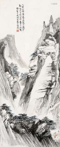 贺天健（1890～1977） 己卯（1939年）作 行旅图 镜心 设色纸本