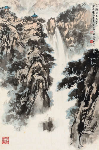 徐天敏（1928～1998） 己未（1979年）作 西樵山景 镜心 设色纸本