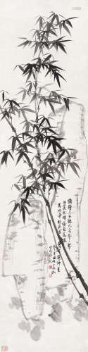 来楚生 释若瓢（1903～1975） 竹石 立轴 水墨纸本