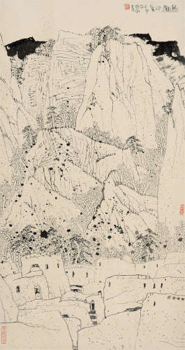 赵卫（b.1957） 壬申（1992年）作 甘南印象 镜心 水墨纸本