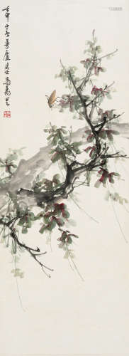 马万里（1904～1979） 壬申（1932年）作 秋趣 立轴 设色纸本