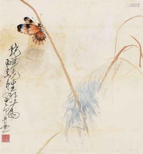 赵少昂（1905～1998） 丙子（1936年）作 蝴蝶 镜心 设色纸本