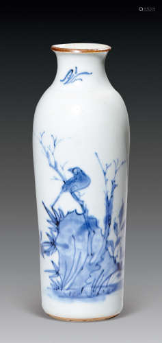17世纪 青花花鸟纹筒瓶