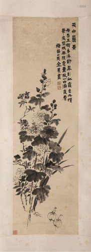 金农 花卉 轴 纸本