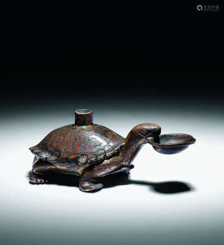 汉 青铜鎏金龟形水滴