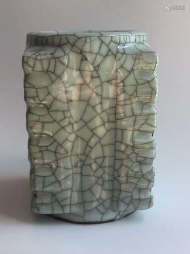 A Ge Ware Square Vase