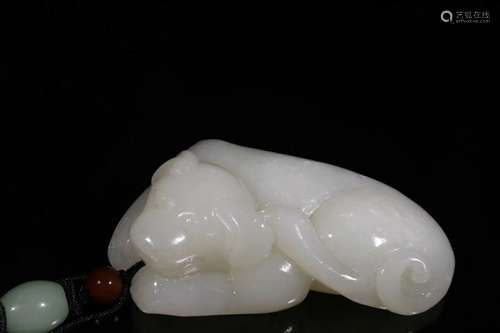 A Carved Hetian Jade Dog