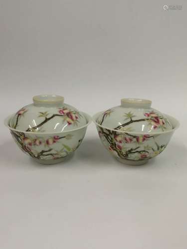 Yongzheng Mark, A Pair of Famille Rose Bowls