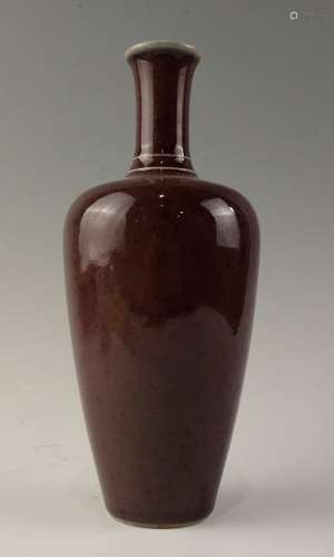 Kangxi Mark, A Red Glazed Vase