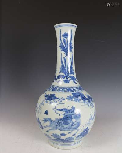 BLUE&WHITE FIGURE STORY VASE