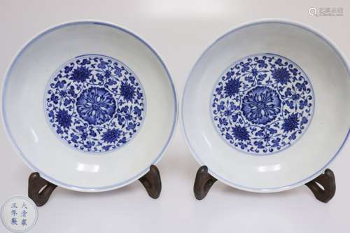 PAIR DAQING YONGZHENG NIANZHI MARK PLATES