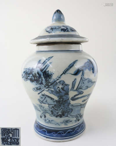 DAQING QIANLONG NIANZHI MARK BLUE&WHITE JAR