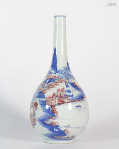 BLUE&WHITE UNDERGLAZE RED VASE