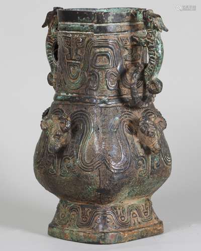 BRONZE RITUAL WINE JAR