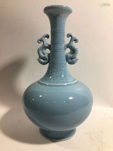 AN AZURE GLAZED VASE