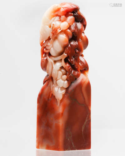 RED FURONG SOAPSTONE SQUIRREL PATTERN SEAL