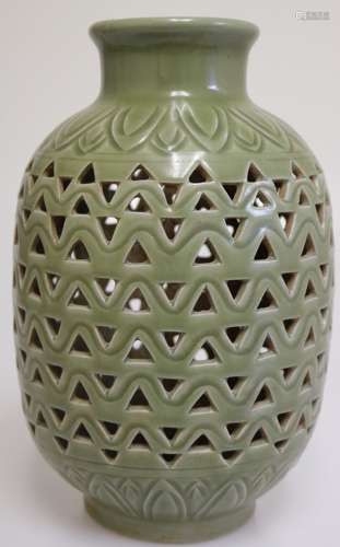 LONGQUAN CELADON LANTERN SHAPED VASE