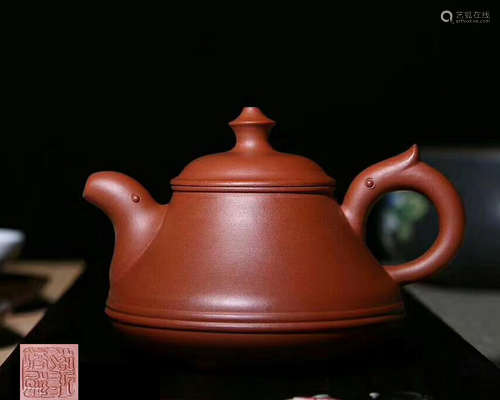 A YUXING ZISHA TEAPOT WITH WU MARK