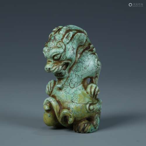 A Carved Turquoise Mythical Beast