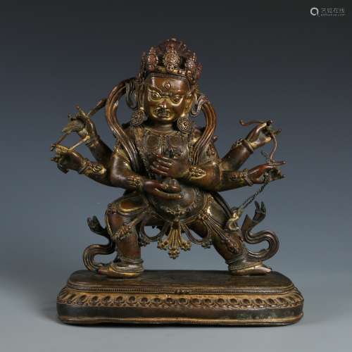 A Bronze Figure of A Six-Armed Mahakala