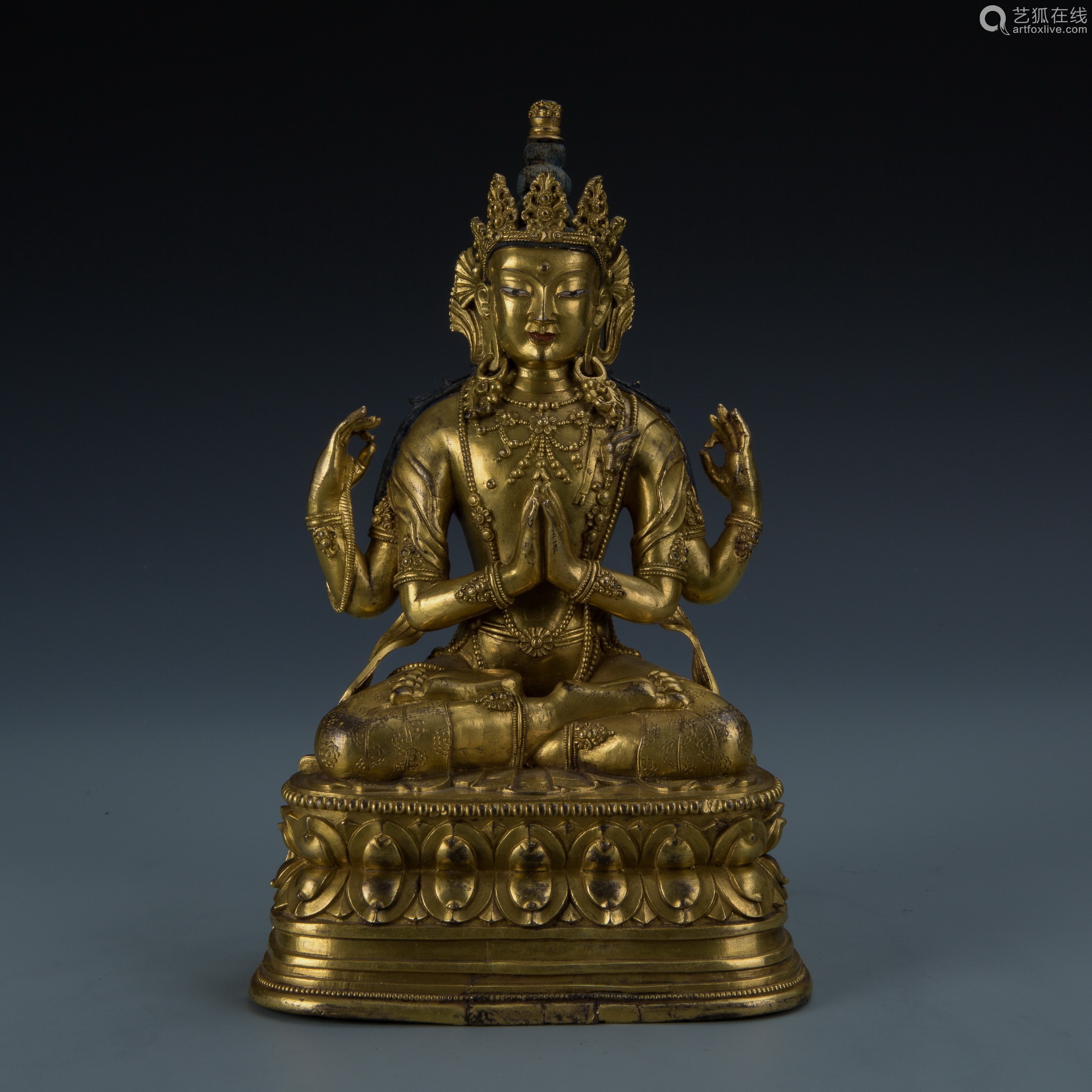 Gilt Bronze Figure of Shadakshari Avalokitesvara－【Deal Price Picture】