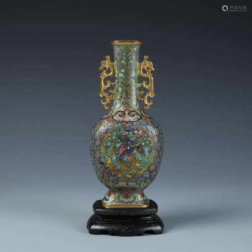 Roger Keverne: Cloisonne Enamel Bronze Vase,18th C.