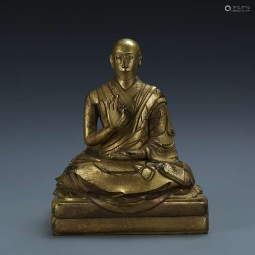 Gilt Bronze Figure of Fifth Dalai