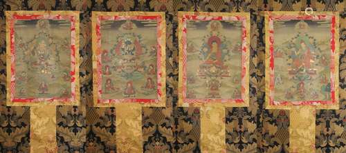 Set of Four Thangkas of Buddha Shakyamuni, Tibet