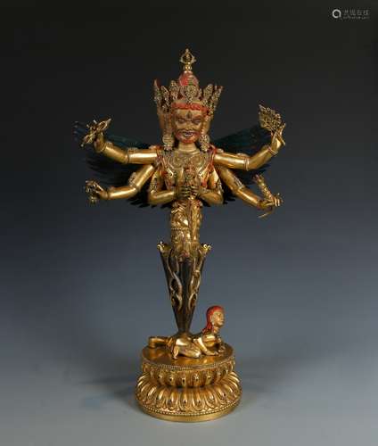 Gilt Bronze Figure of Mahakala