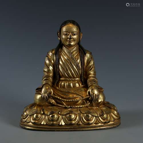 Gilt Bronze Figure of Guru