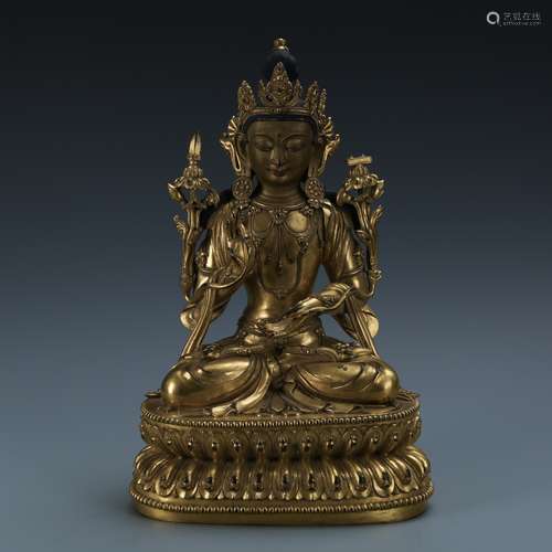 Gilt Bronze Figure of Padmapani, Yongle Mark