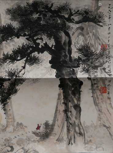 Chinese Painting On Paper Signed Fu BaoShi