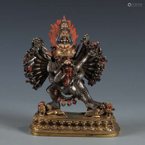 Silver Figure of Vajrabhairava and Vajravetali