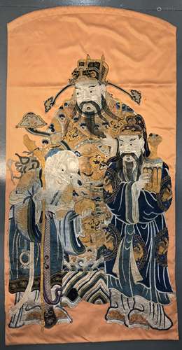 Chinese Silk Embroidery Depicting Immortals