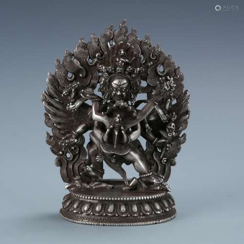 Silver Figure of Vajrabhairava and Shakti