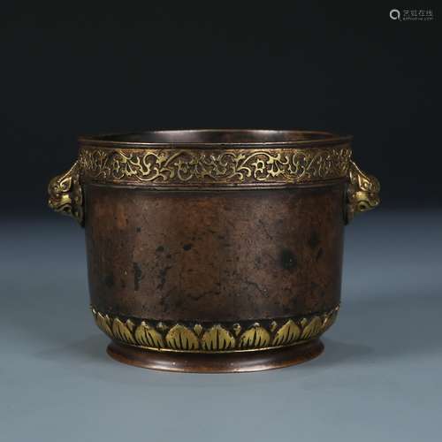 Gilt Bronze Censer with Xuande Mark