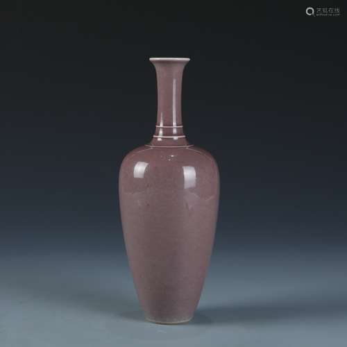 A Peach Bloom-Glazed 'Willow Leaf' Porcelain Vase